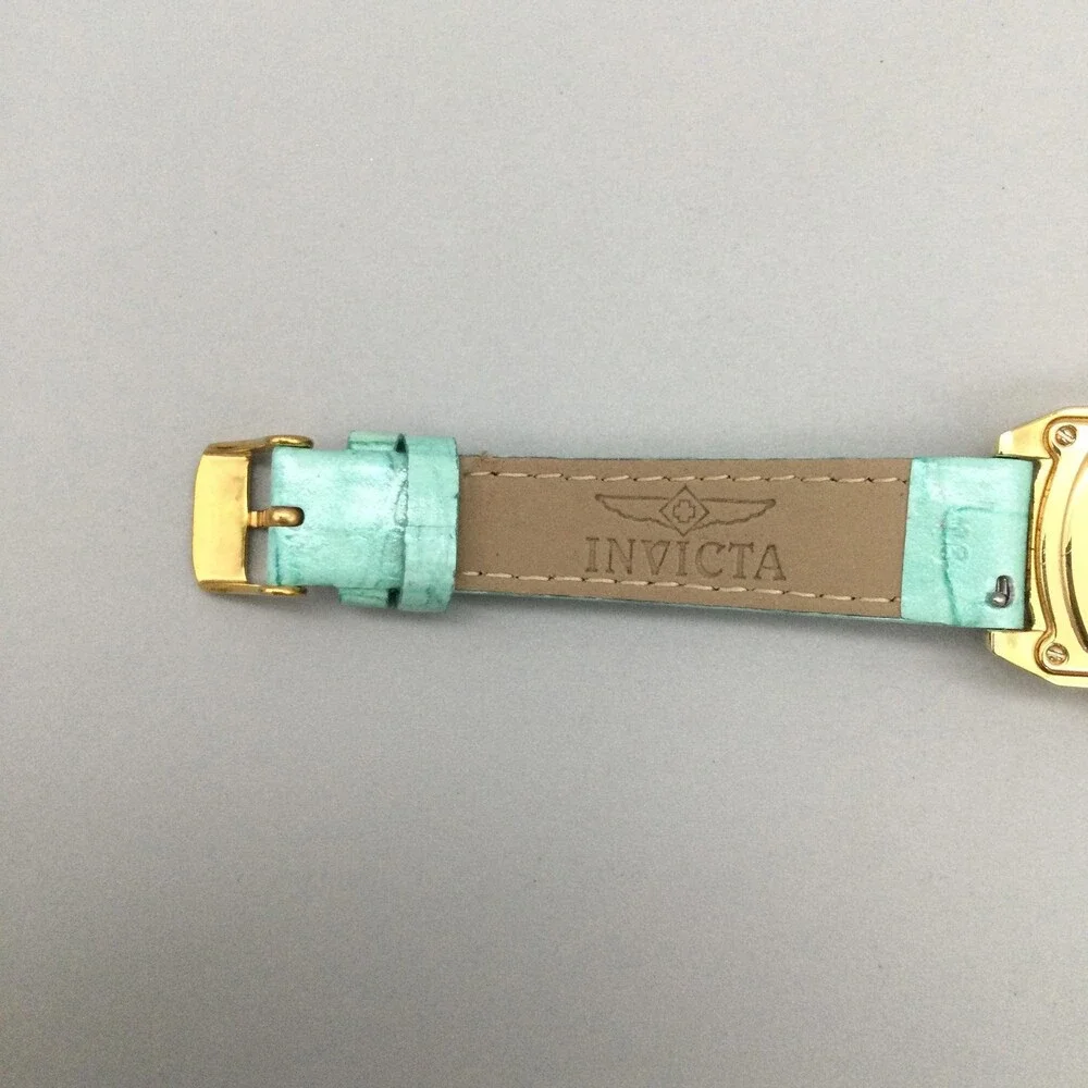 Invicta Lupah Music Crystal Women Watch 29mm Gold Tone Leather LE New Battery